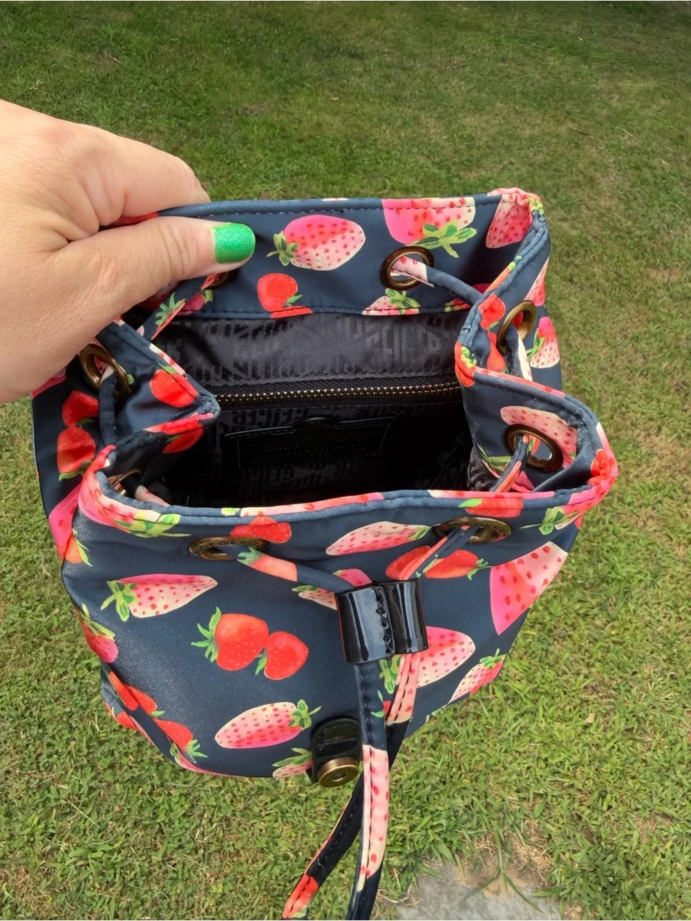 Kurt Geiger London Portobello Strawberry Print Small Backpack NWT